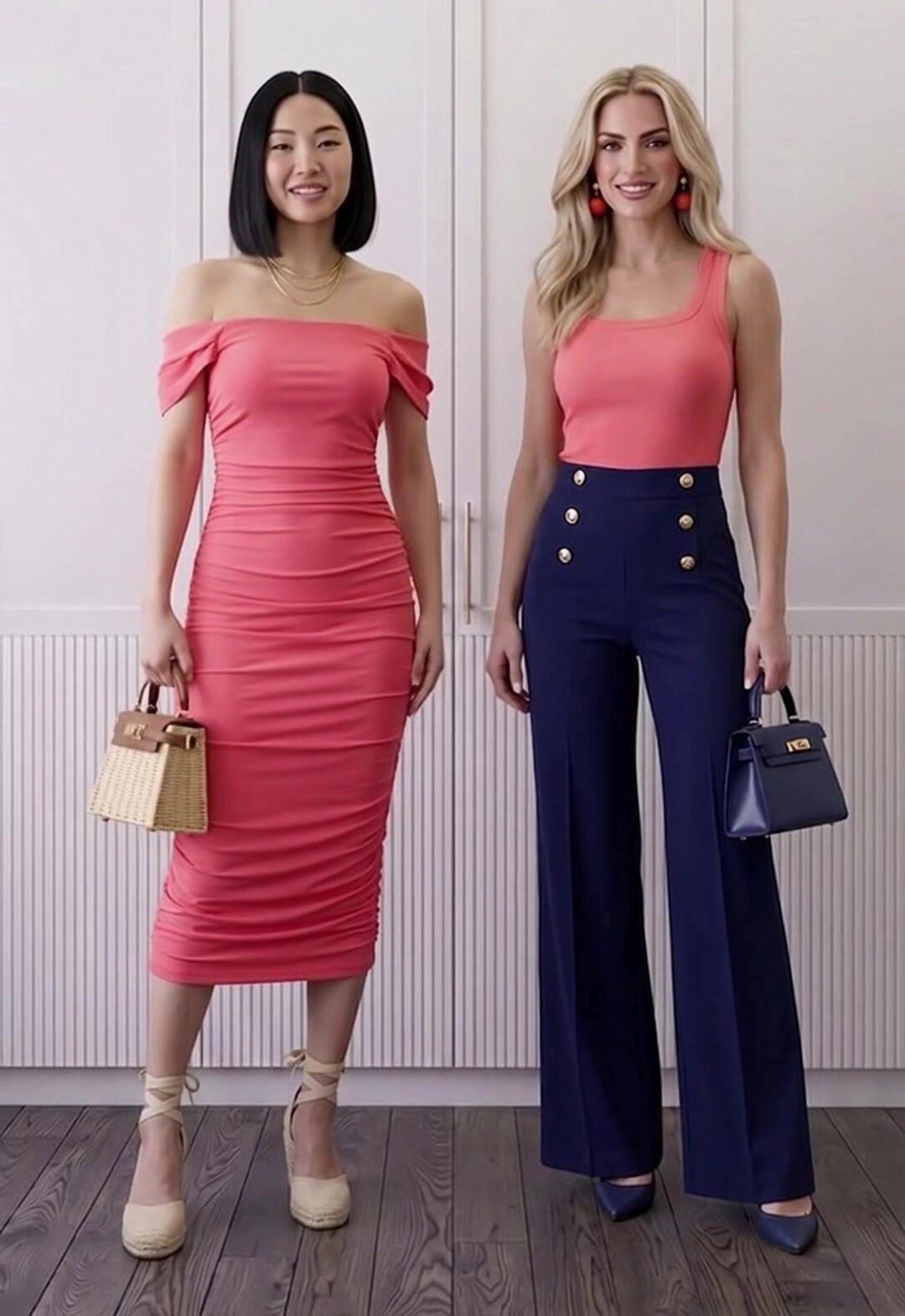 Navy & Coral